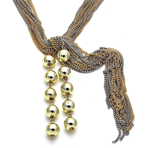 Two Tone Fancy Ball Design Necklace – Gems and You