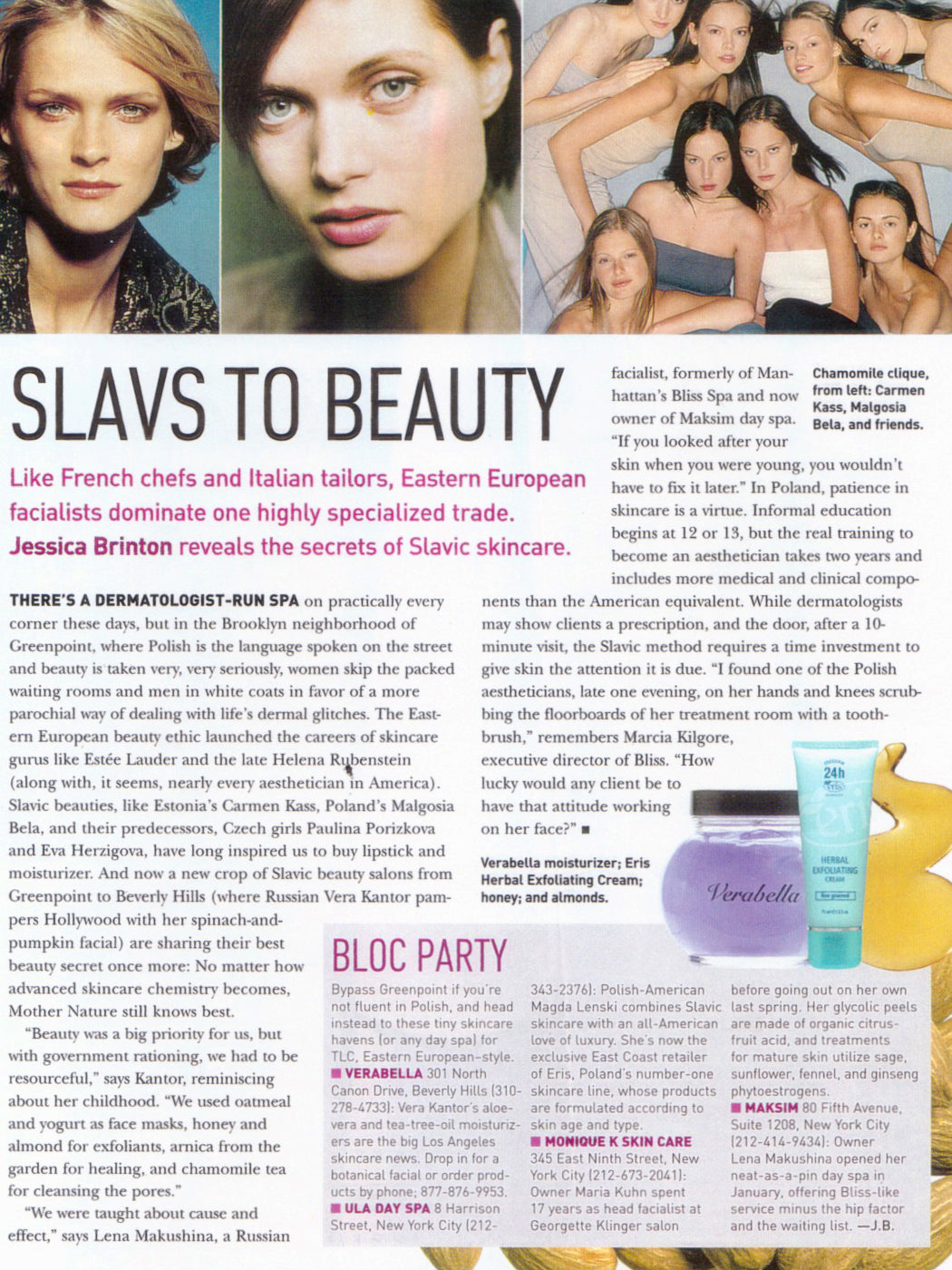 Slavs to Beauty in Bazaar magazine, featuring Verabella - call for details