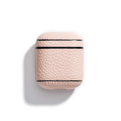 rosewater-main-pink colored leather airpods case that can be personalized with your initials