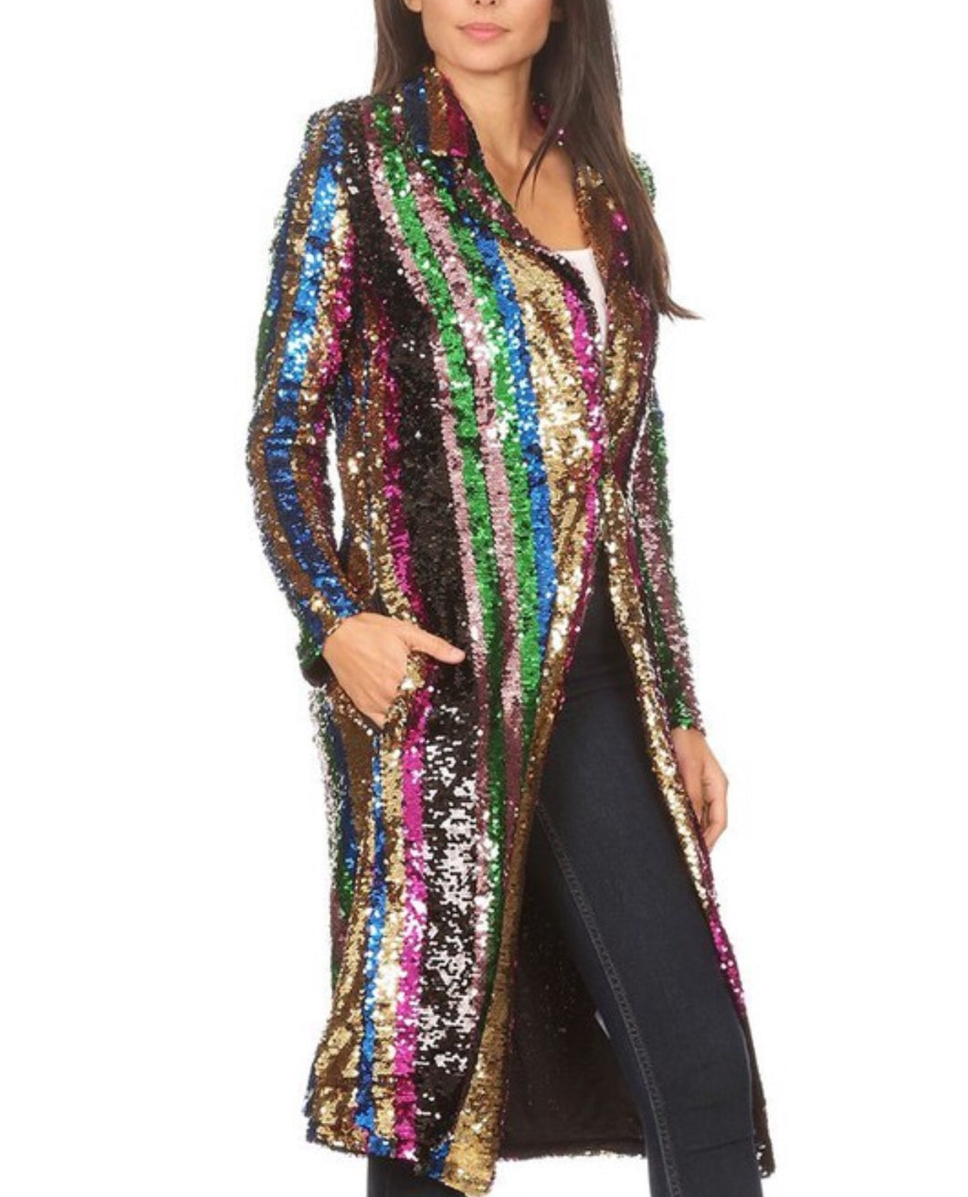 rainbow sequin cardigan