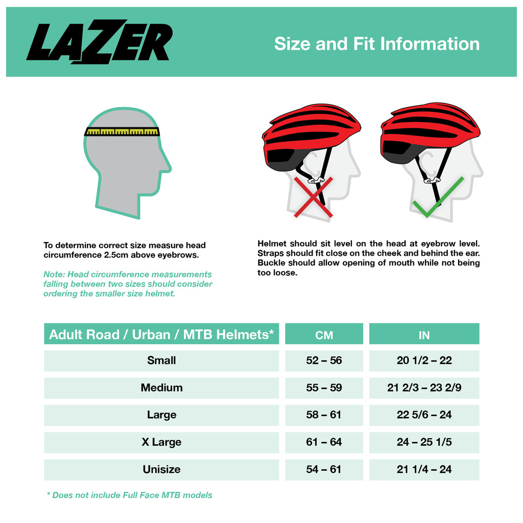 Lazer sport helmet size cart get the right size bicycle helmet