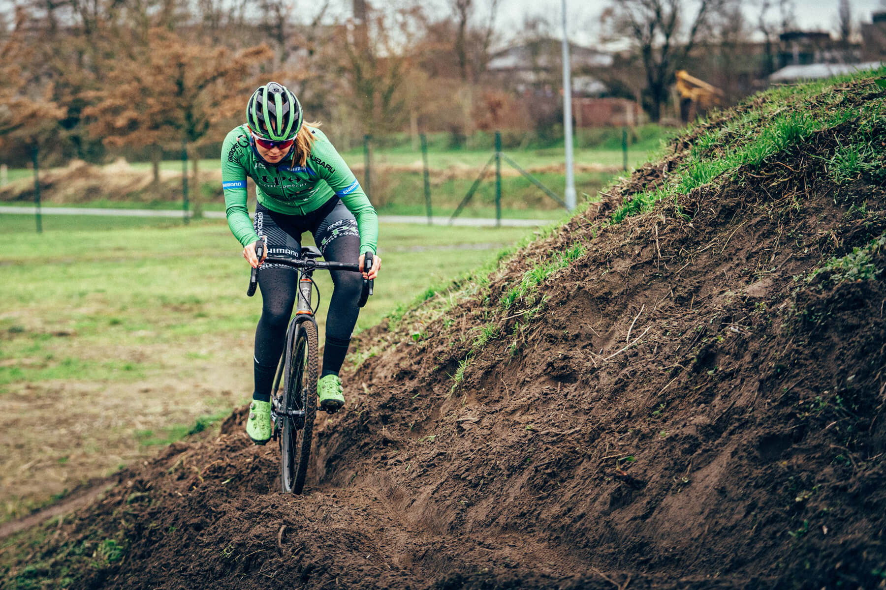 Alpha Groove CX Team wearing a Lazer G1 MIPS Road bike Helmet 