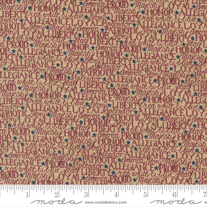 Moda My Country Words Of Honor Wheat Fabric