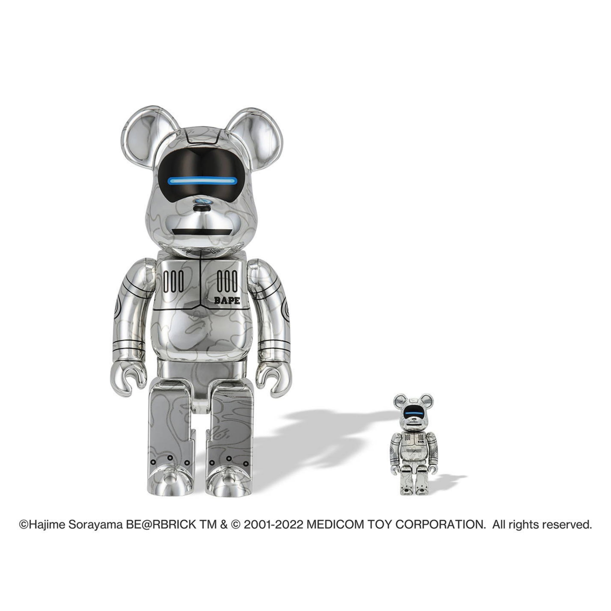 Bearbrick Bape Sorayama Baby Milo Gold and Silver 400% + 100