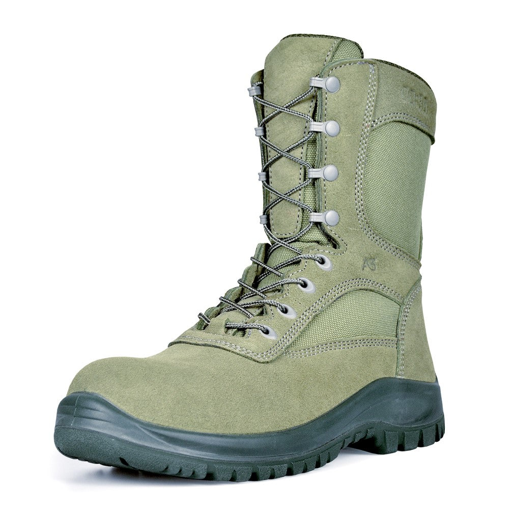 sage green composite toe boots