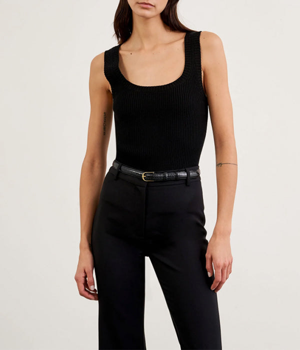 Ivyonna Cotton Ribbed Tank - Black – Les Deux Copines