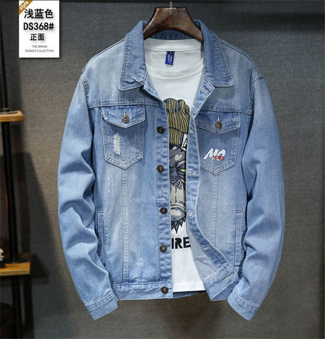 High quality Denim Ripped Holes Blue Jean Jackets