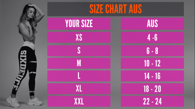 Size Chart AUS Conversion For Womens 
