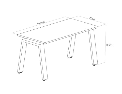 Mesa para trabajar Aries Vintage color encino polar blanco de diseño minimalista