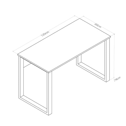 Medidas de escritorio cubic, mesa moderna ideal para trabajar en casa