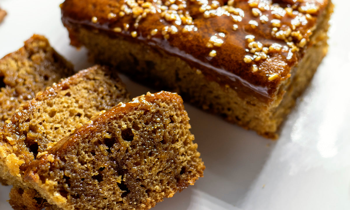 Vegan dulce de leche loaf cake