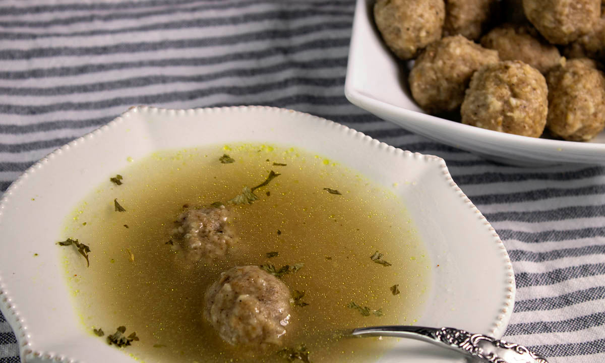 Vegetarian Matzo Ball Soup - Meatless Passover Soup