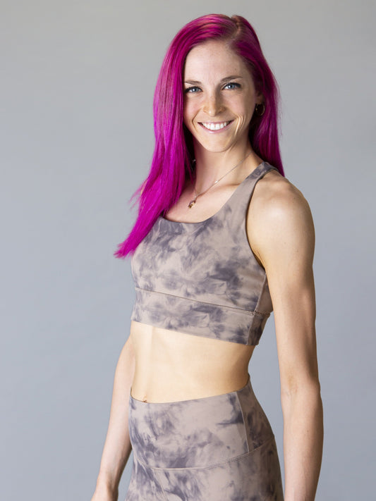 Pink Tie Dye Longline Sports Bra - Colorado Threads Clothing