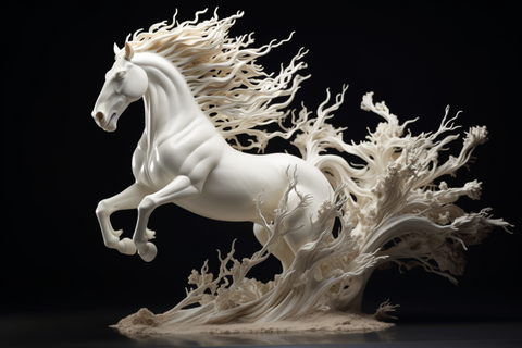 Resin 3D Printed Horse Sculpture