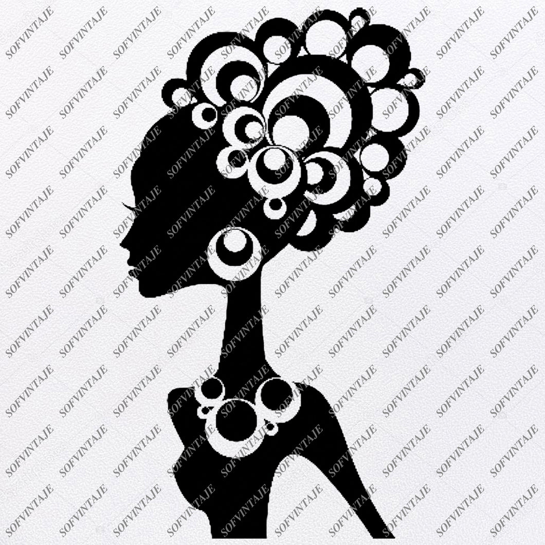 Download African American Girl Silhouette Svg African Woman Clipart Cricut Sofvintaje