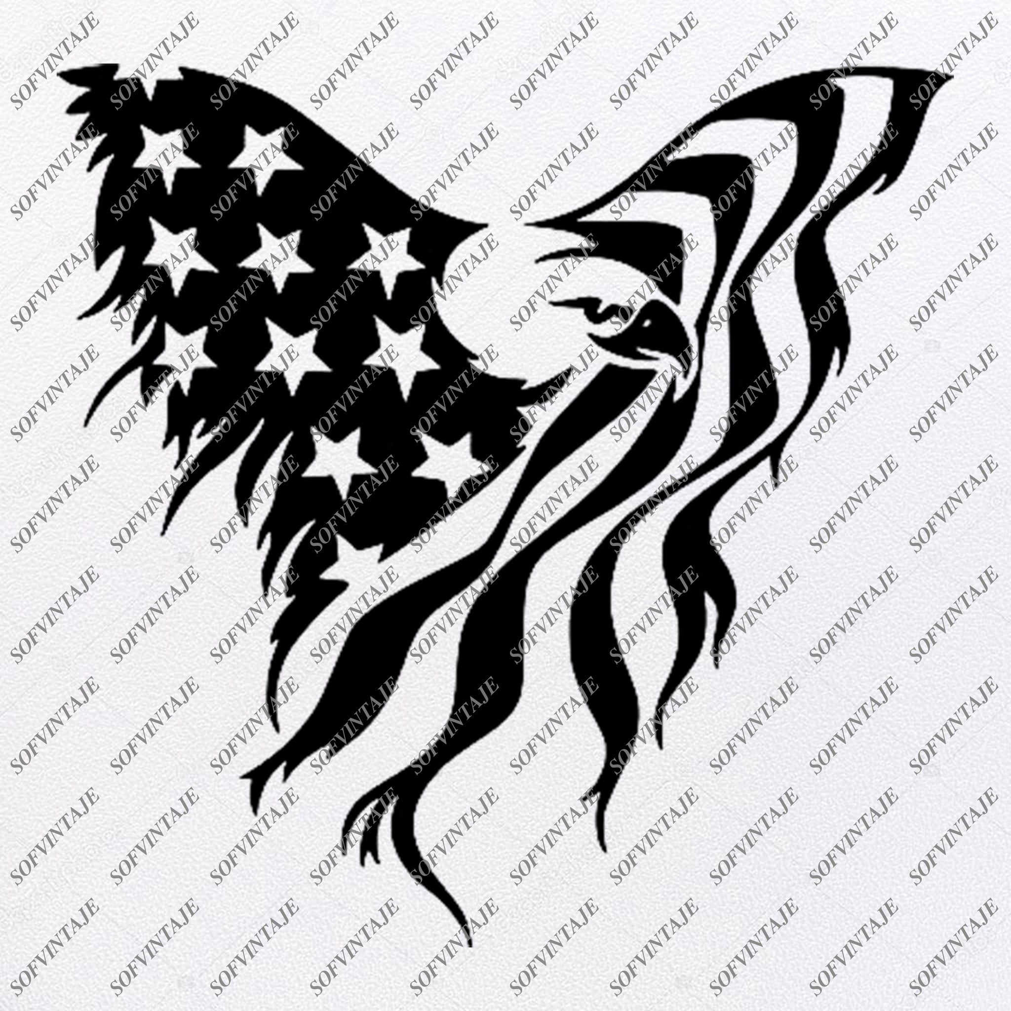 America Eagle Svg File Country Usa Original Design Usa Flag Clip Art F Sofvintaje