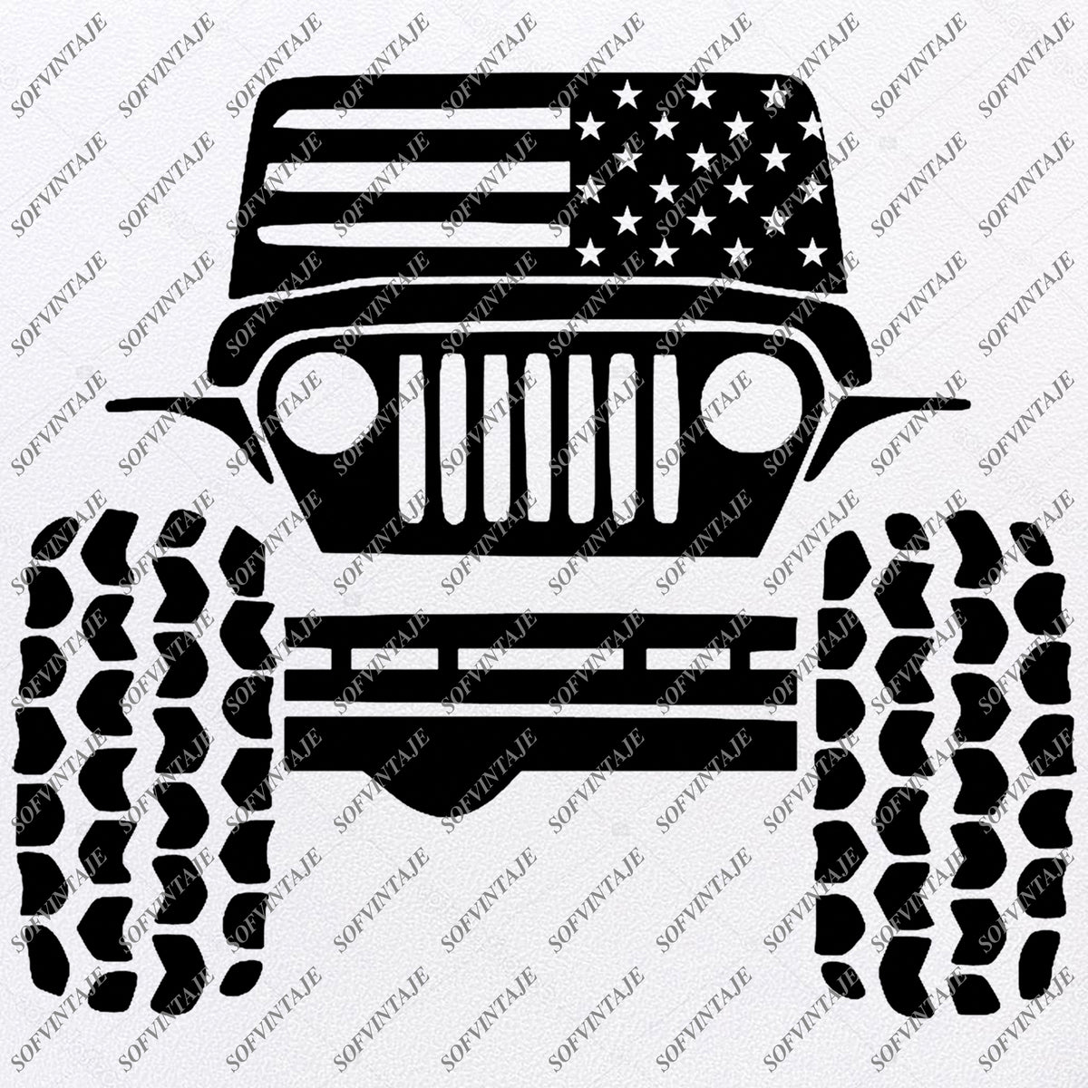Download American Jeep Svg Files - USA Flag Svg Design - Original Design - Svg - SOFVINTAJE