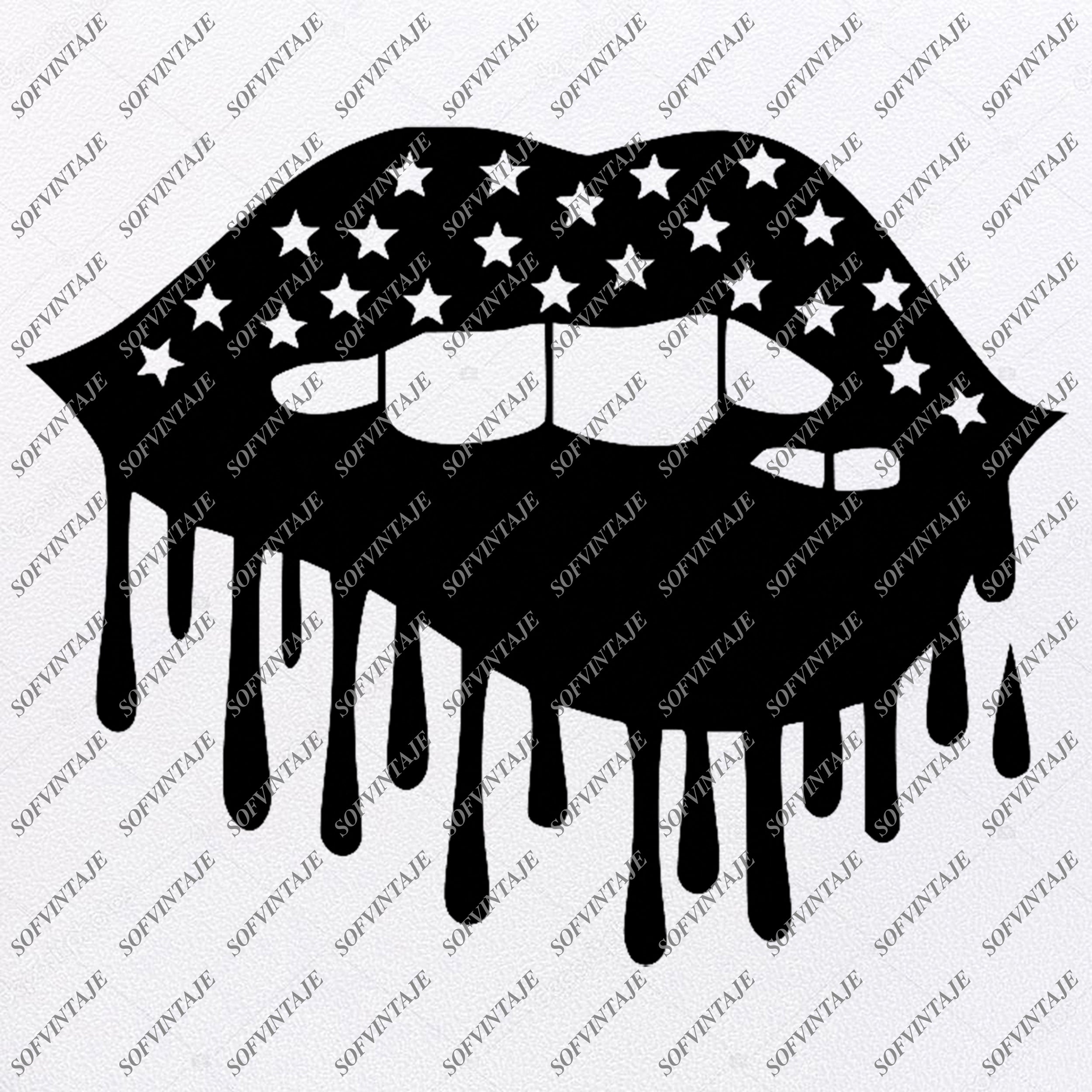 Download American Flag Lips Svg File Lips Original Design Lips Clip Art Lips S Sofvintaje