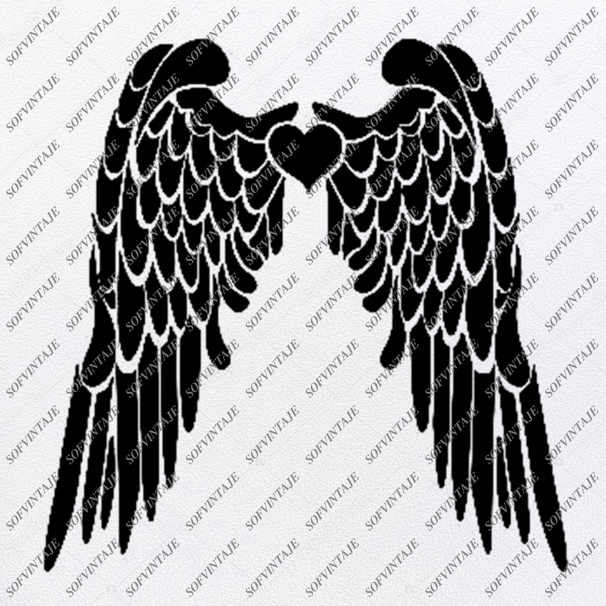 Download Angel Wings Svg File Angel Wings Tattoo Svg Design Clipart Wings Of L Sofvintaje