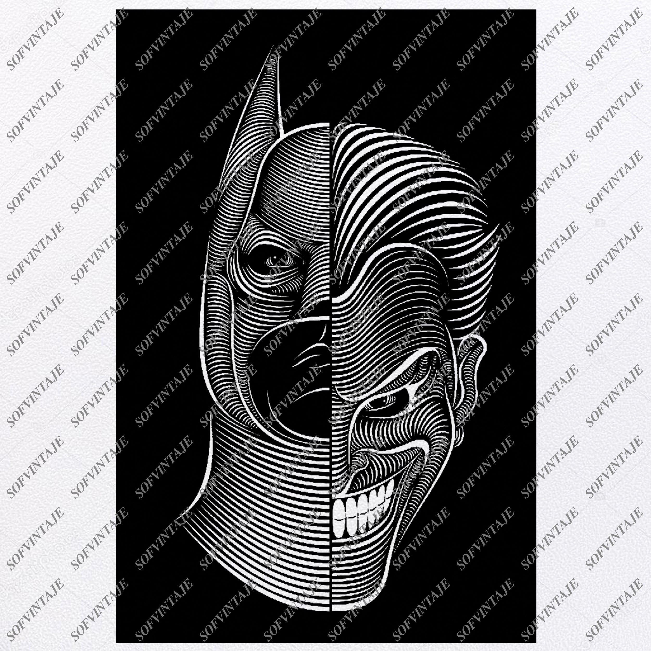 Batman Joker Face Svg File Batman Svg Design Clipart Joker Svg File B Sofvintaje