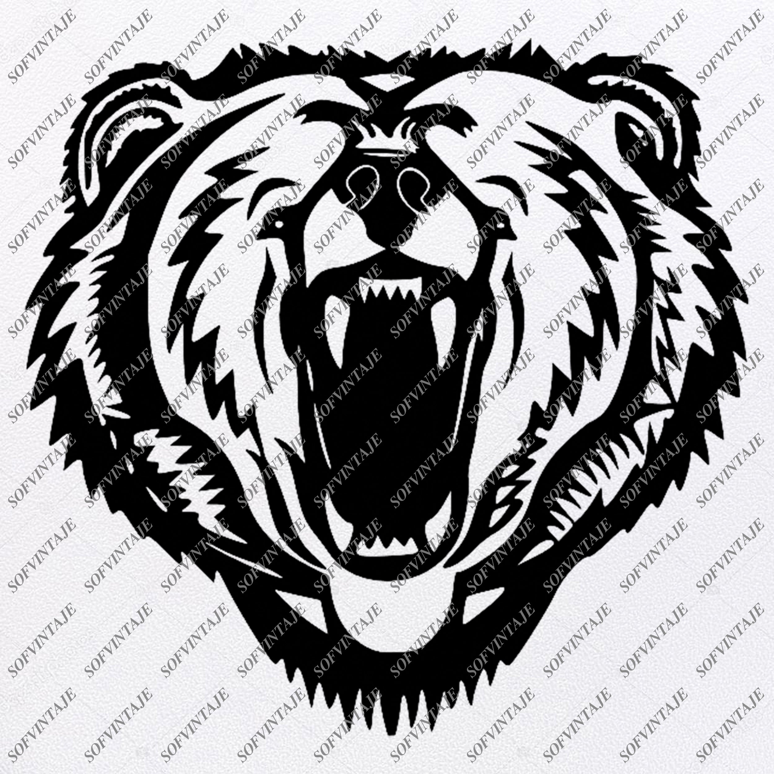 Download Bear Svg File Bear Head Svg Bear Clip Art Animals Svg Wild Ani Sofvintaje