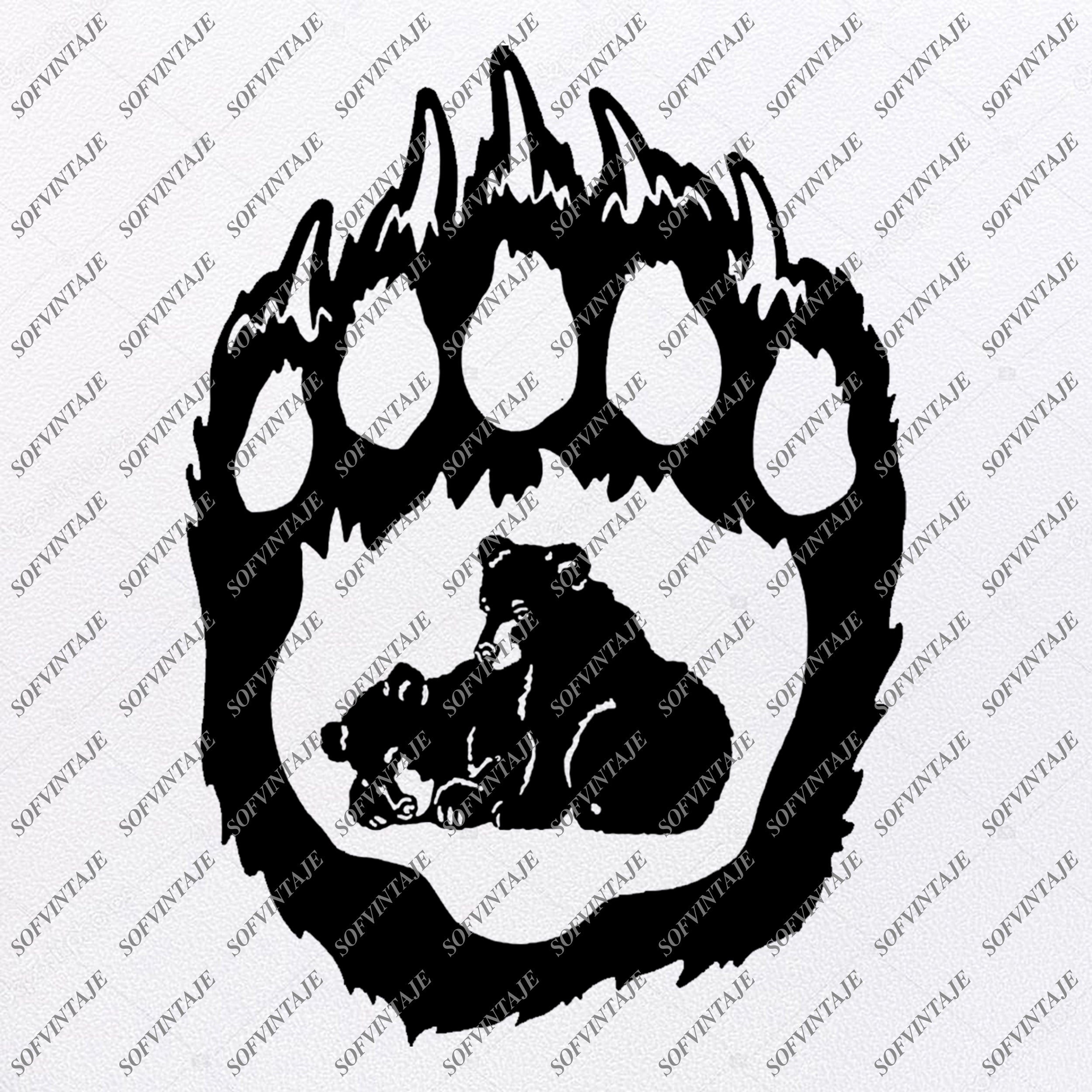 Bear Cubs Svg File Bear Svg Little Bears Svg Wild Animals Svg Sofvintaje