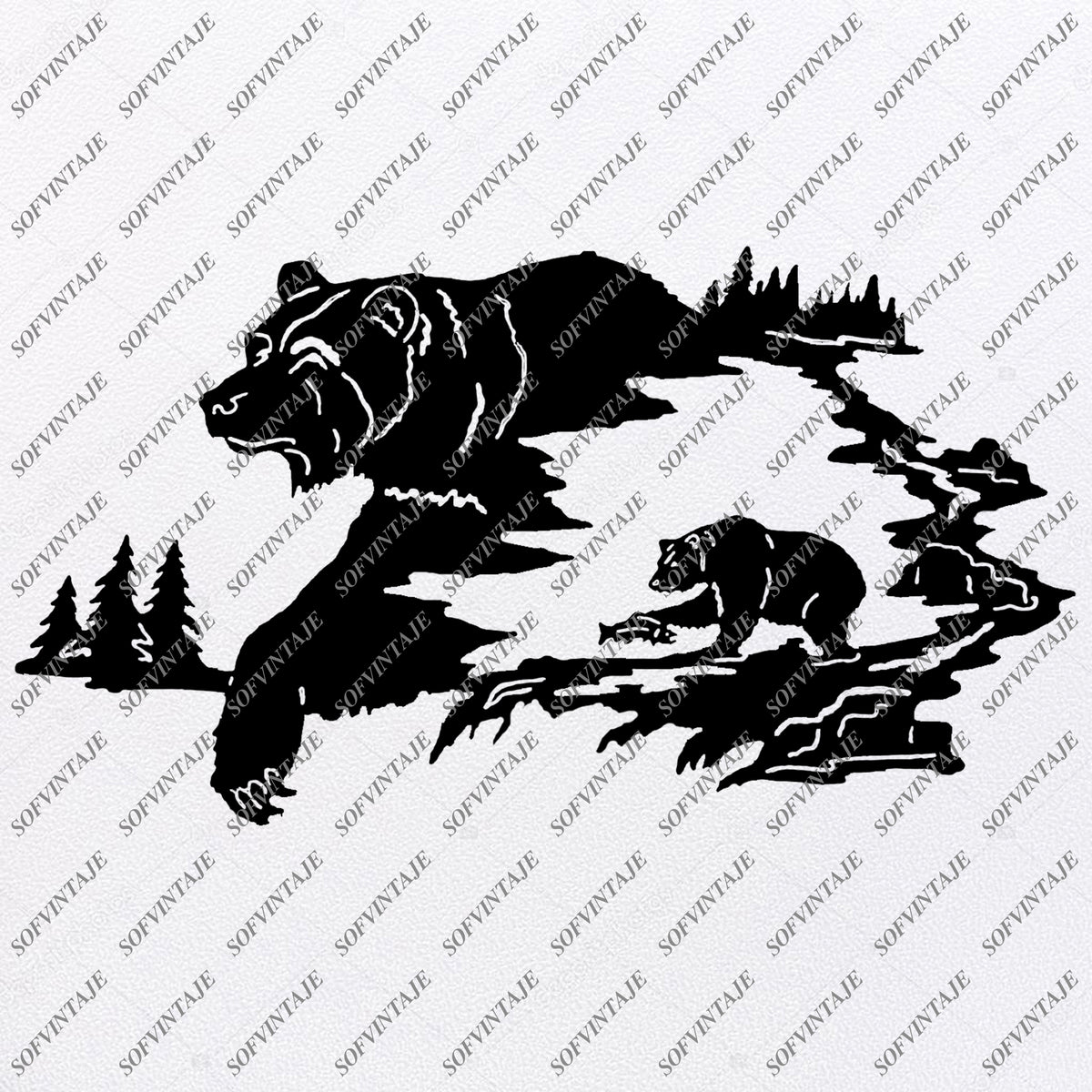 Download Bear Svg - Bear Svg Original Design - Bear Clipart - Animals Svg File - SOFVINTAJE