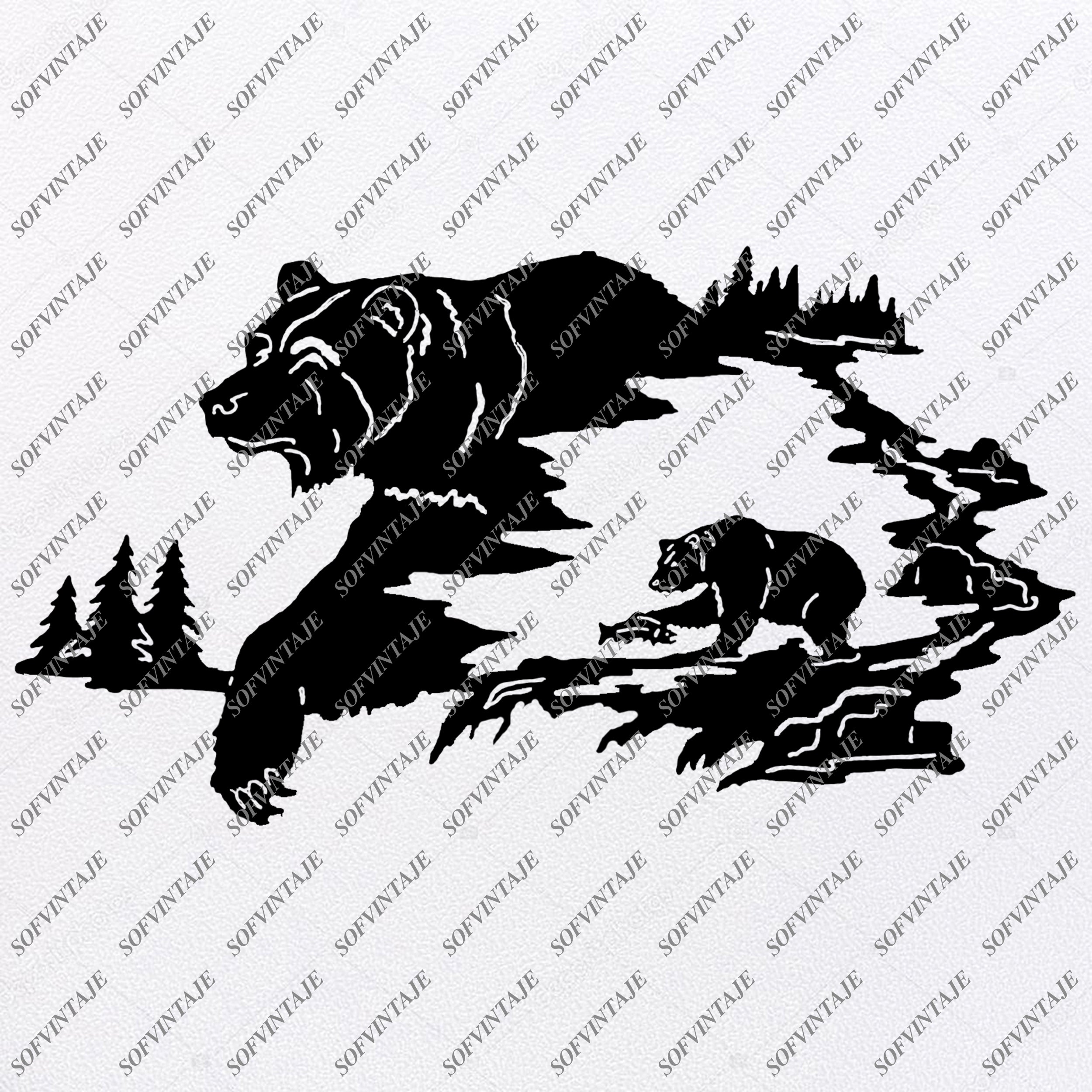 Download Bear Svg Bear Svg Original Design Bear Clipart Animals Svg File Sofvintaje