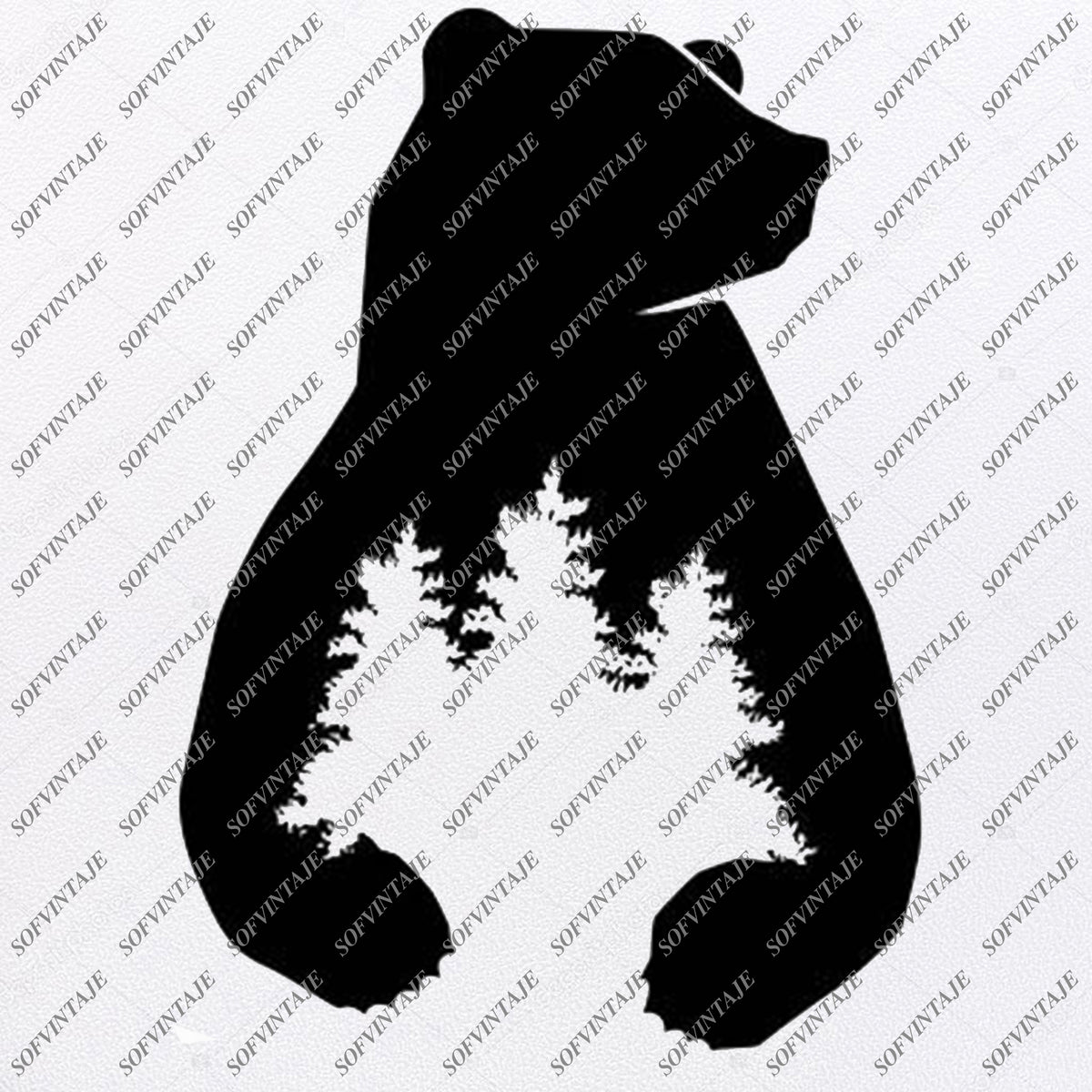 Download Bear Svg File - Bear in Wood - Animals Svg - Wild Animals Svg - Bear C - SOFVINTAJE