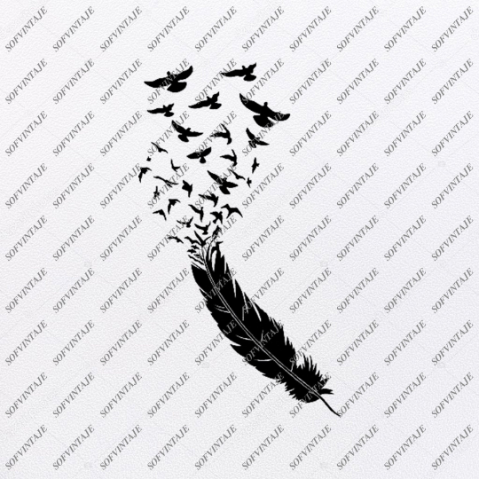 Download Black And White Feather Svg File Feather Original Svg Design Feather S Sofvintaje