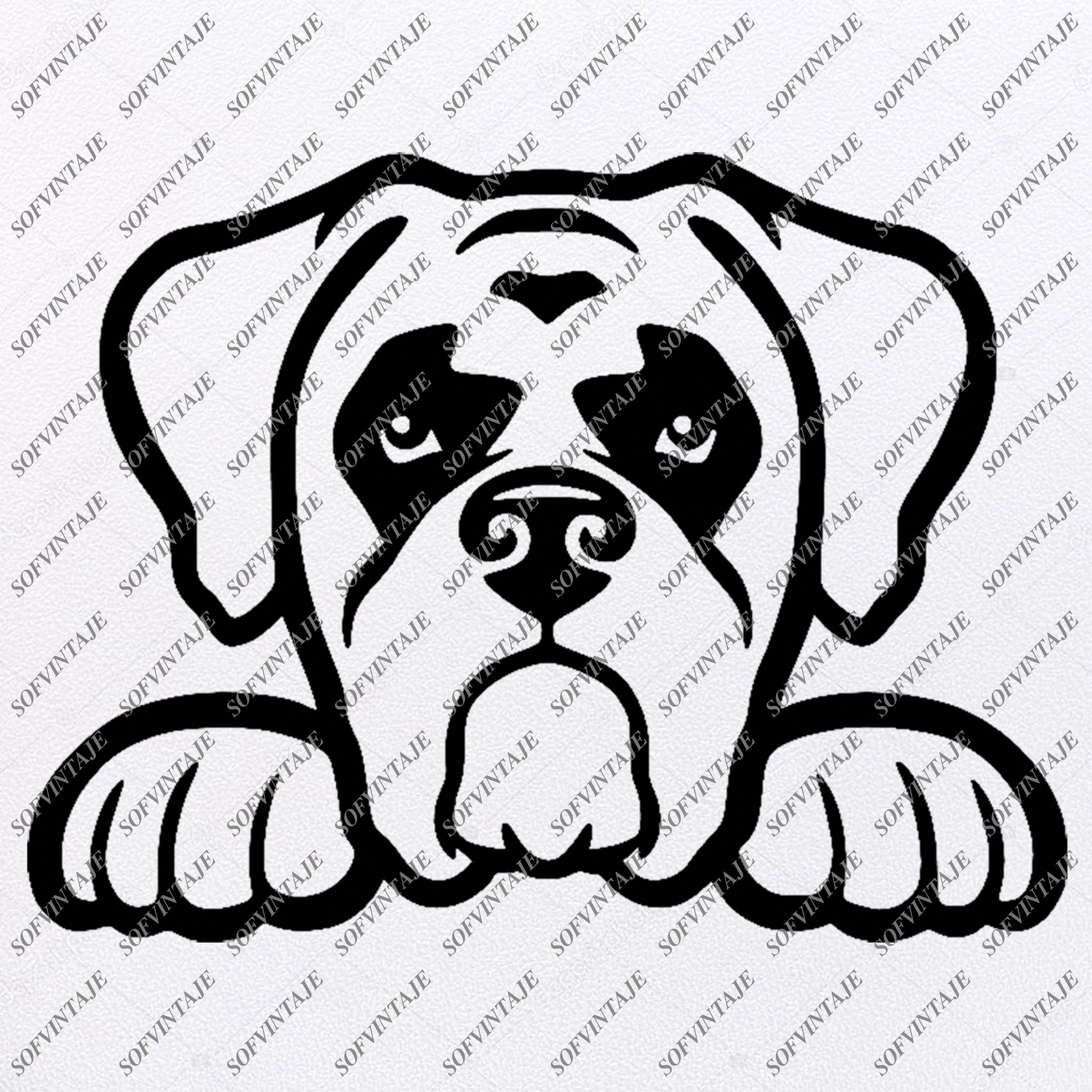 Boxer Dog Svg File Tattoo Svg Original Design Boxer Dogs Clip Art Anim Sofvintaje