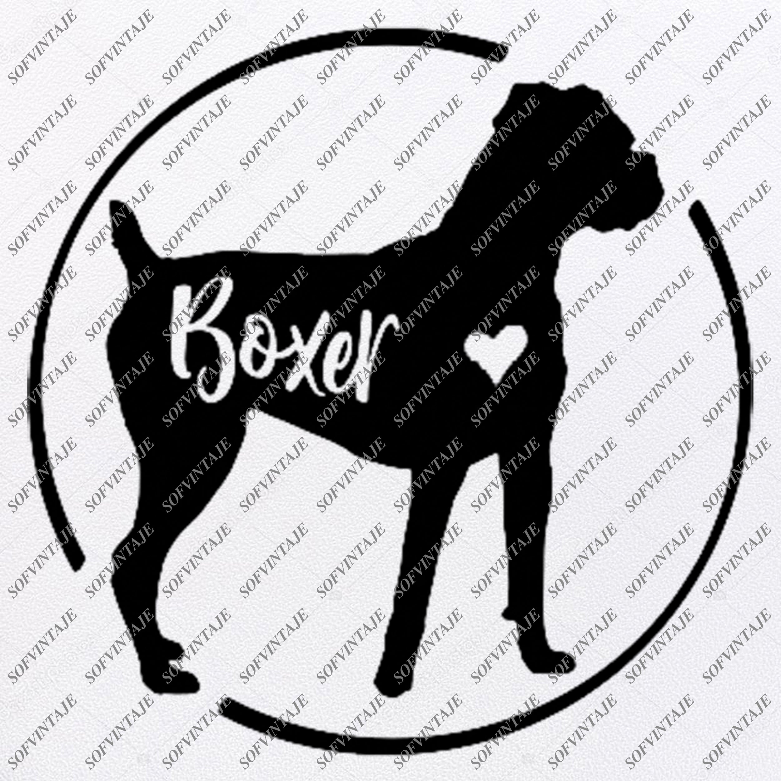 Download Boxer Dog Svg File Tattoo Svg Original Design Boxer Dogs Clip Art Anim Sofvintaje