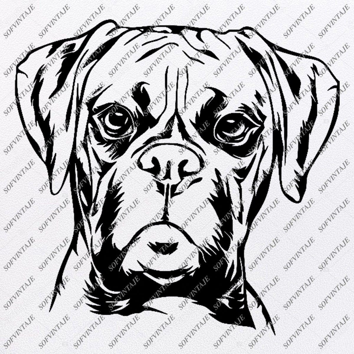 Download Boxer dog Svg File-Tattoo Svg Original Design-Boxer dogs Clip art-Anim - SOFVINTAJE