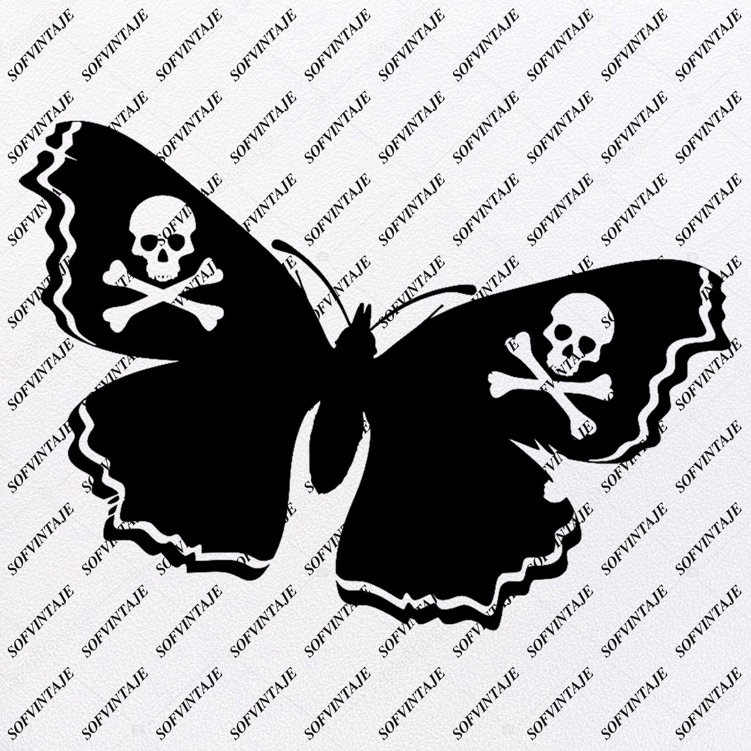 Download Butterfly Skull On Butterfly Svg File Tattoo Svg Design Butterfl Sofvintaje