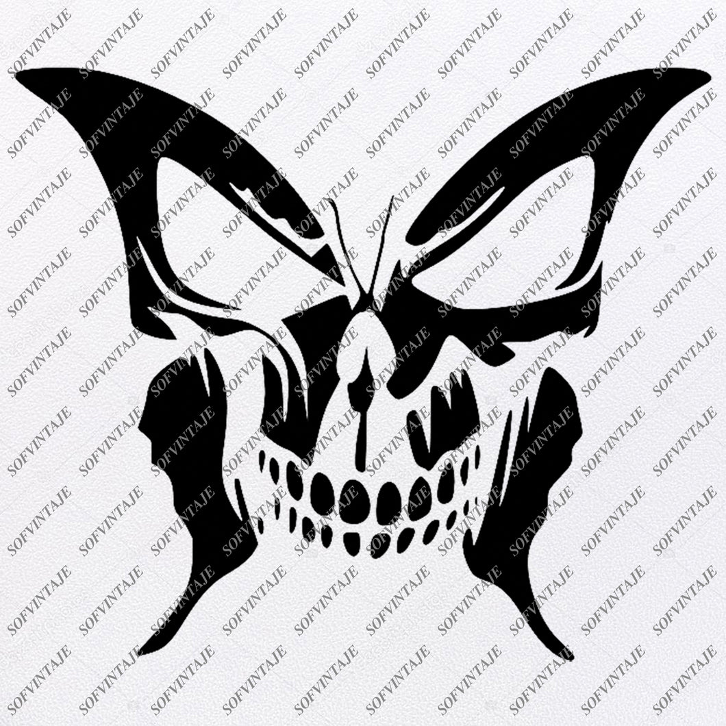 Download Butterfly Skull In Butterfly Svg File Tattoo Svg Design Clipart Skul Sofvintaje