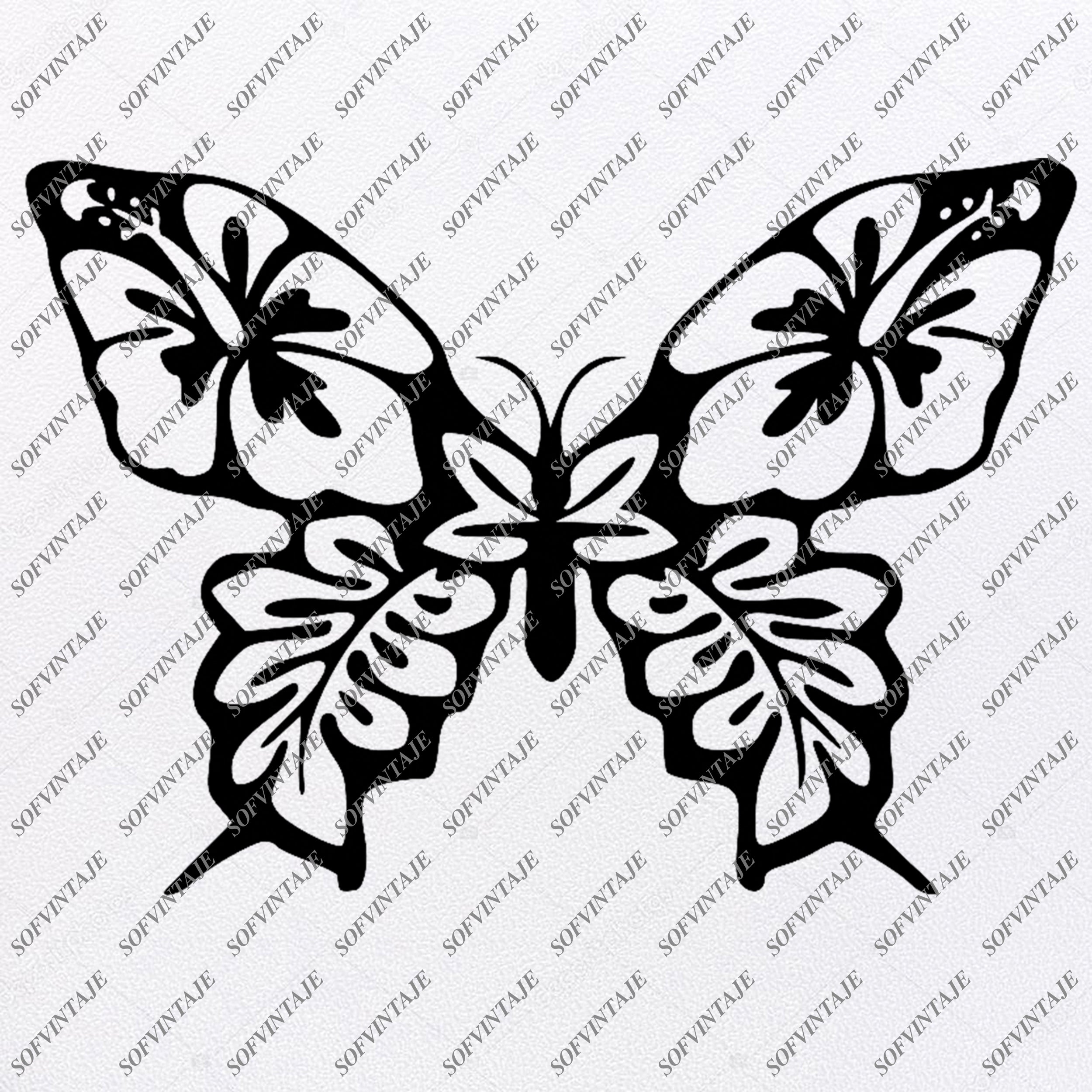 Butterfly Svg File Tattoo Svg Design Clipart Butterflies Svg Files But Sofvintaje