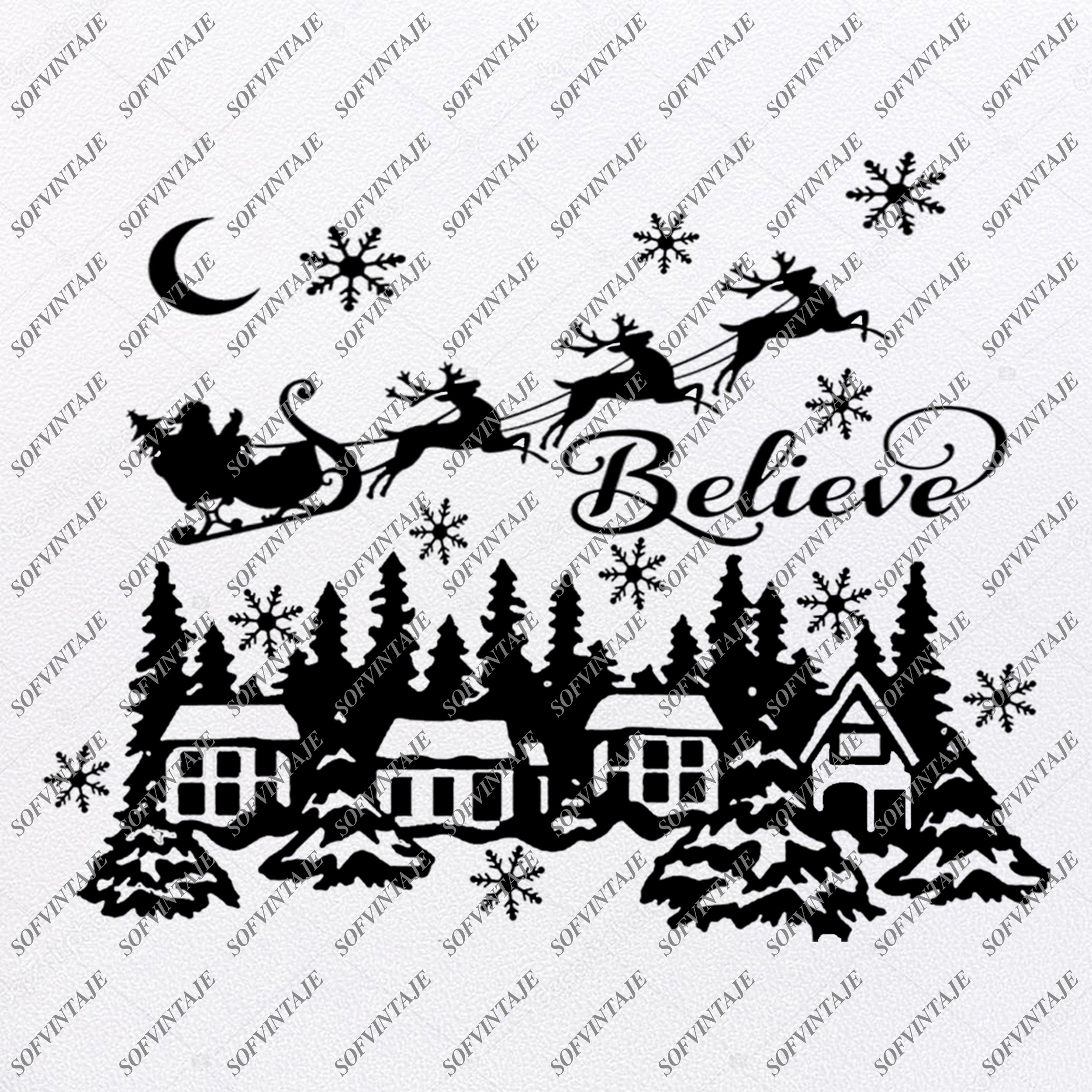 Download Christmas Svg File New Year Svg Santa Claus Svg Santas Deers Svg Sofvintaje