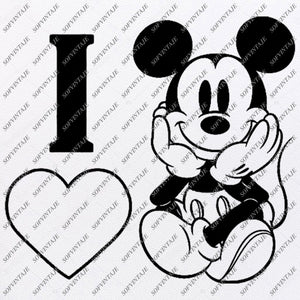 Disney Svg File Mickey Mause Love Svg Mickey Love You Disney Cli Sofvintaje
