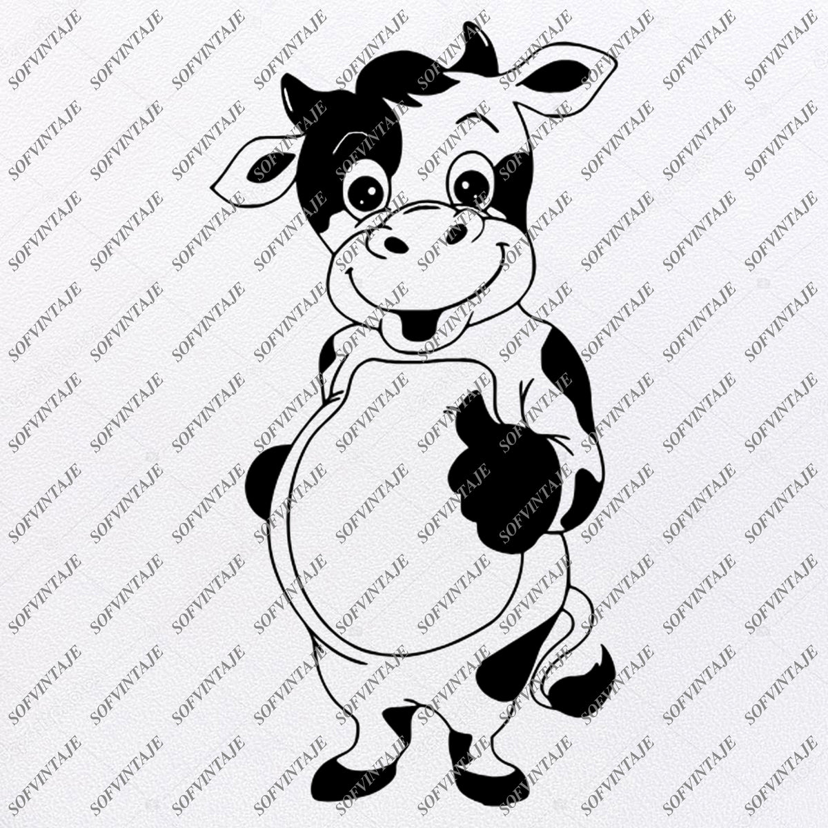 Cow Svg File - Funny Caw Svg - Cow Clip art - Animals Svg - Animals Cl - SOFVINTAJE