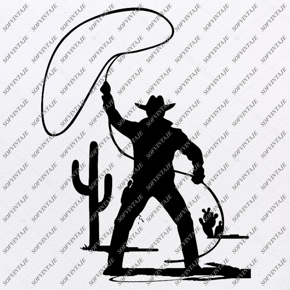 Cowboy Svg - Western Art Svg Design - Cactus Svg - Vector ...