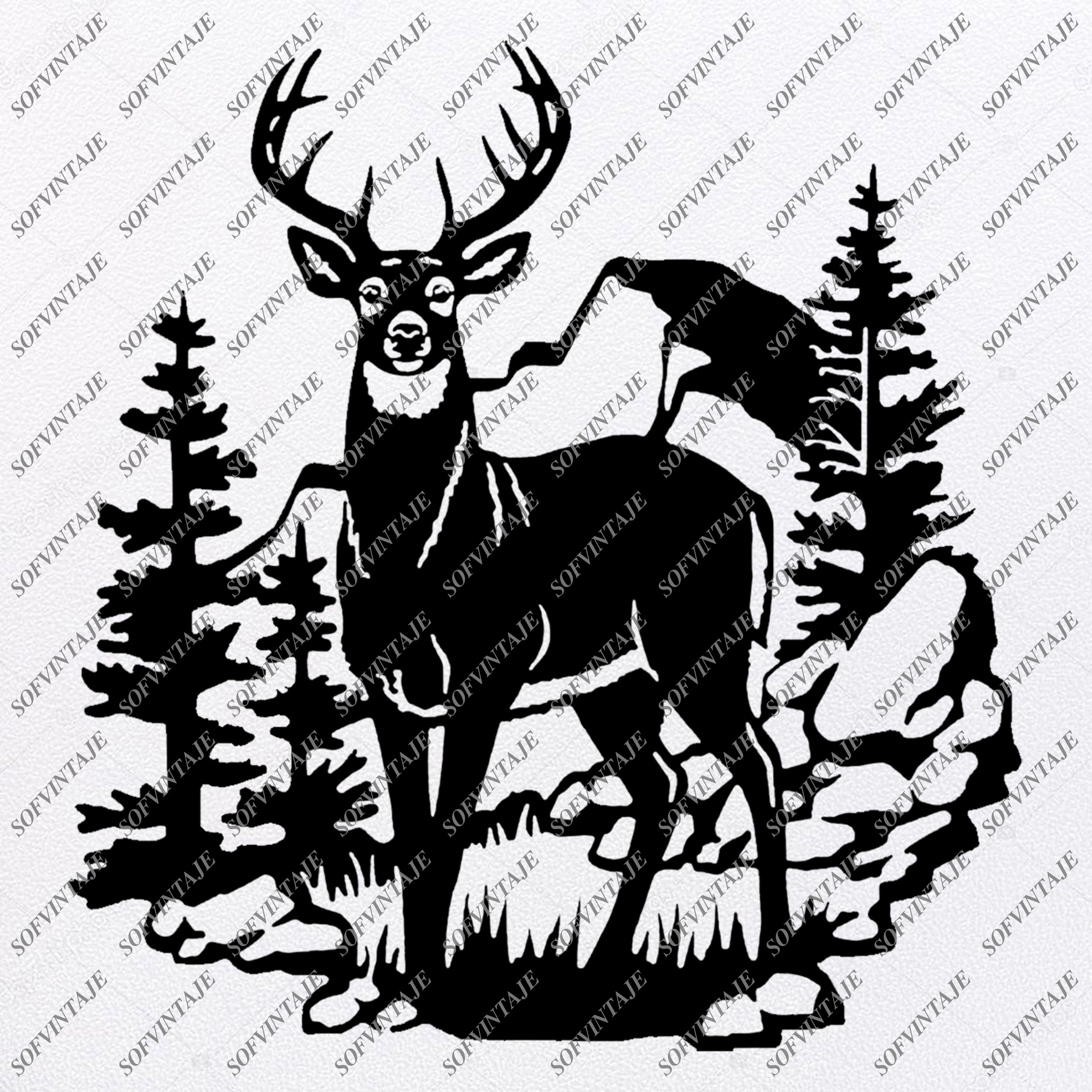 Download Deer Svg Files Deer Svg Original Design Deer Silhouette Clipart Sofvintaje