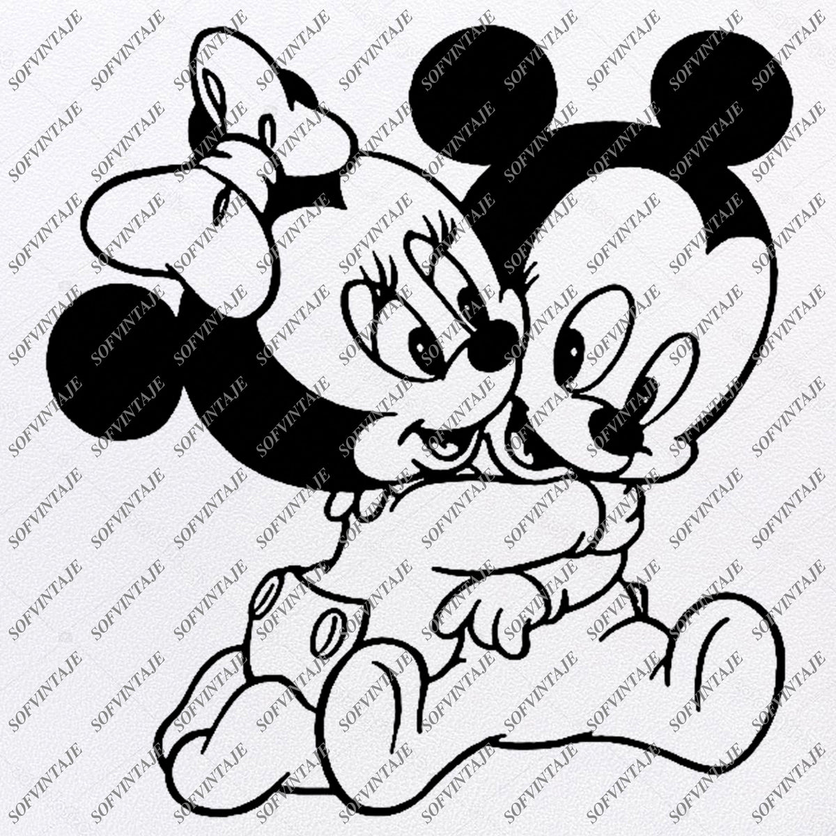 Download Disney Svg File - Baby Mickey Mause Love Svg - Baby Minnie Mause Love - SOFVINTAJE