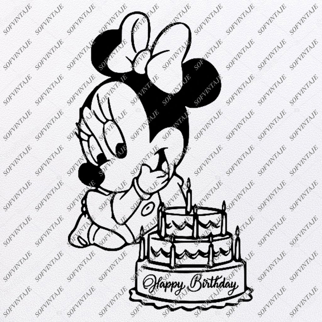 Disney Svg File Minnie Mause Svg Baby Minnie Mause Happy Birthday Sofvintaje