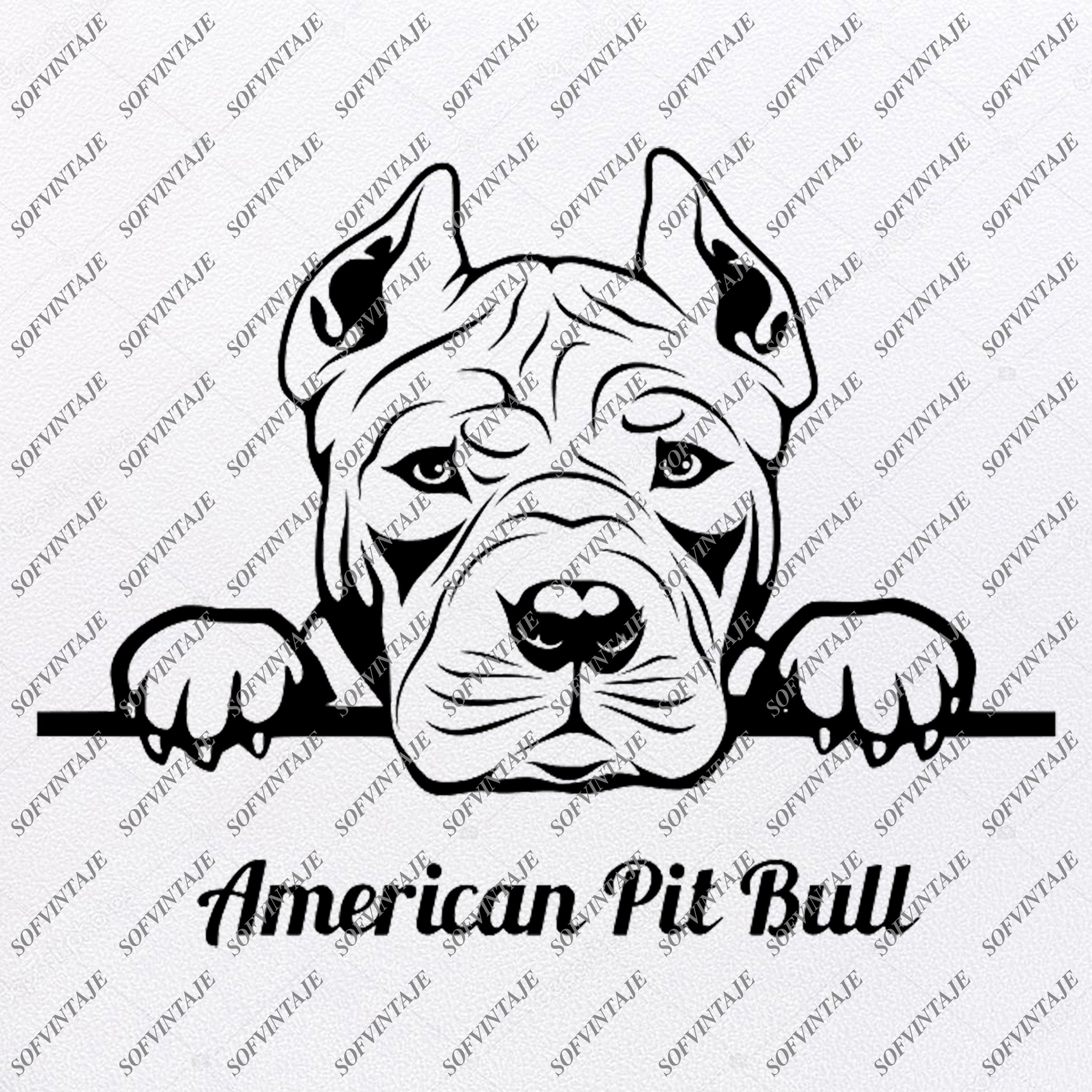 ai American Pit Bull Word Art SVG pdf Jpg Scan n Cut DOG Svg Cut file