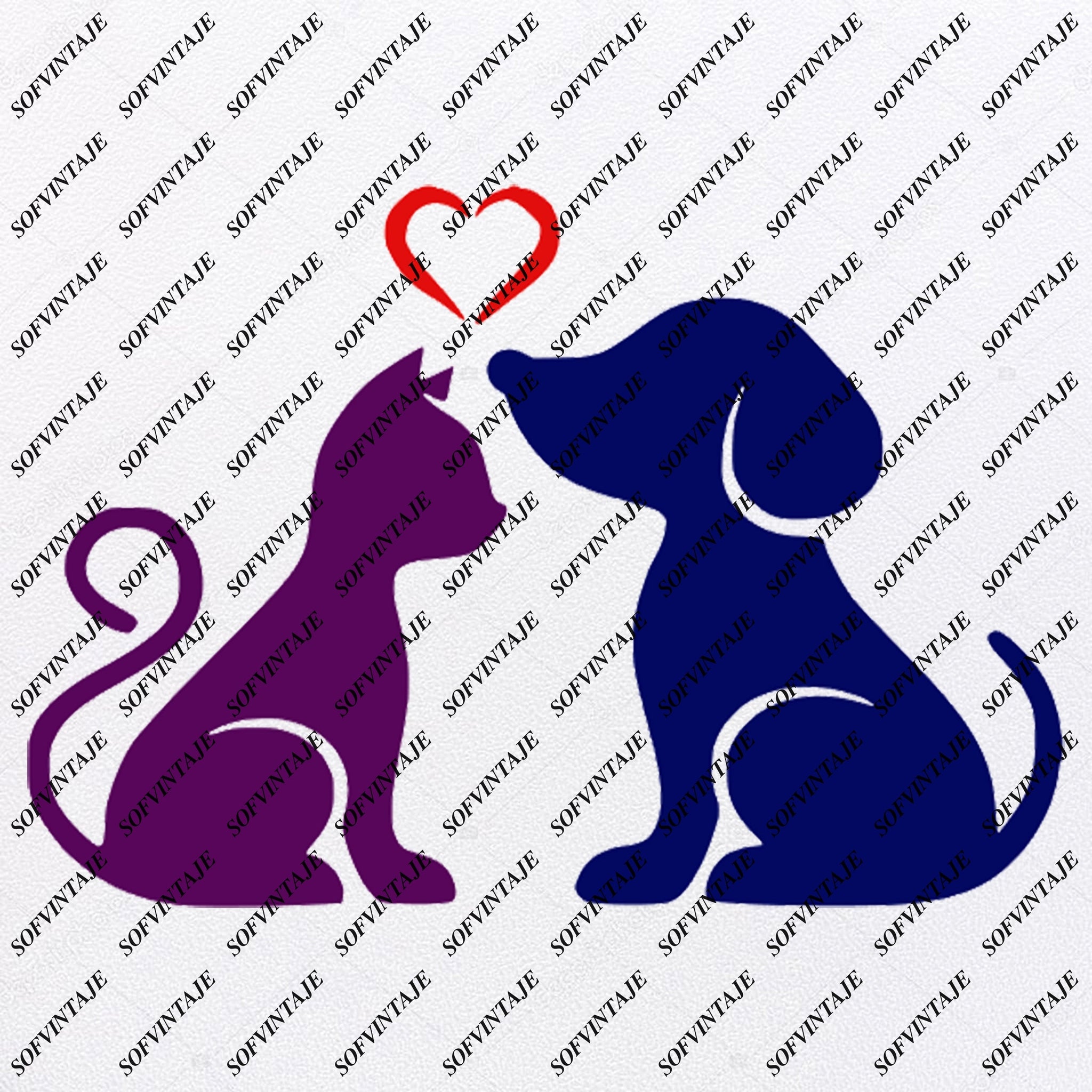 Download Dog Cat Love Svg File Dog Original Svg Design Animals Svg Clip Art Sofvintaje