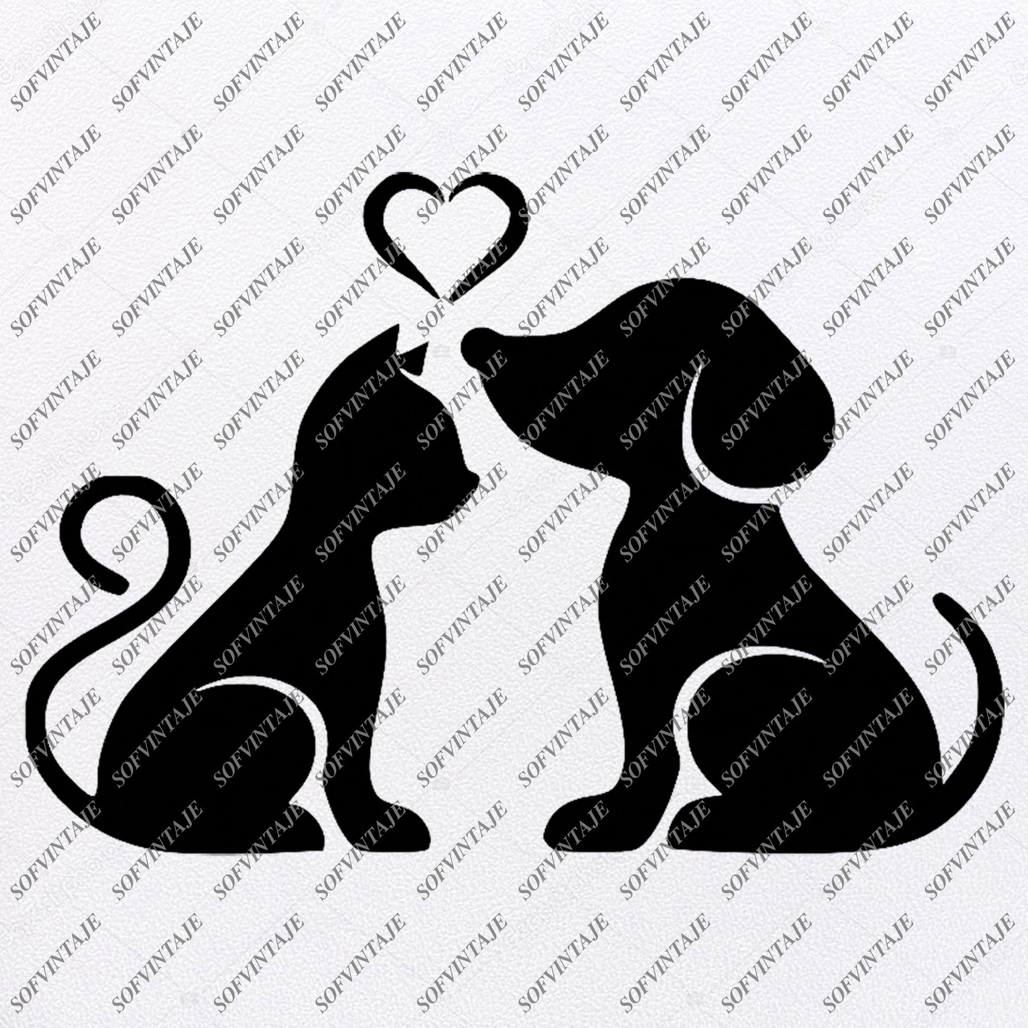 Download Dog Cat Love Svg File Dog Original Svg Design Animals Svg Clip Art Sofvintaje