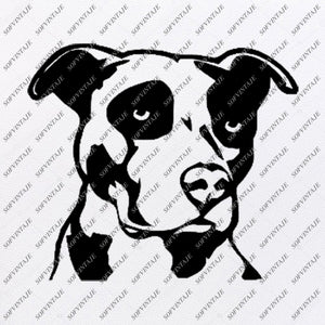 Dog Svg File Pitbull Svg Original Design Dog Clip Art Animals Sv Sofvintaje