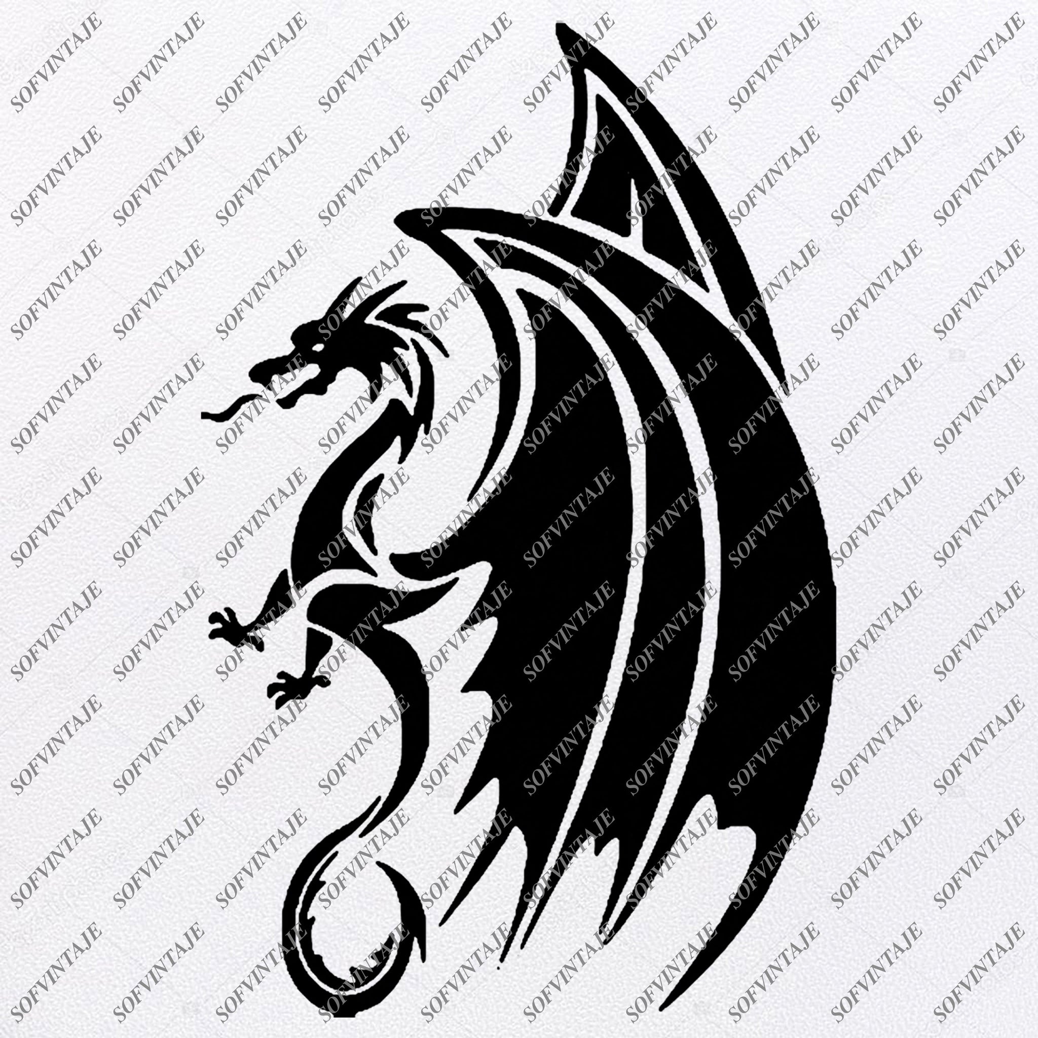 Download Dragon Svg File - Dragon Original Svg Design - Animals Svg - Clip art - SOFVINTAJE