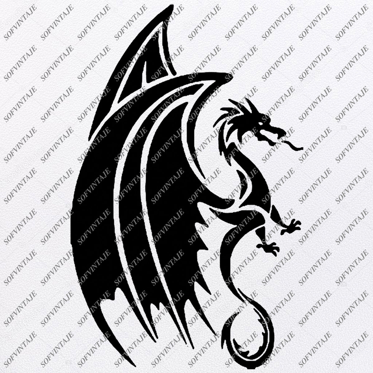 Download Dragon Svg File - Dragon Original Svg Design - Animals Svg - Clip art - SOFVINTAJE