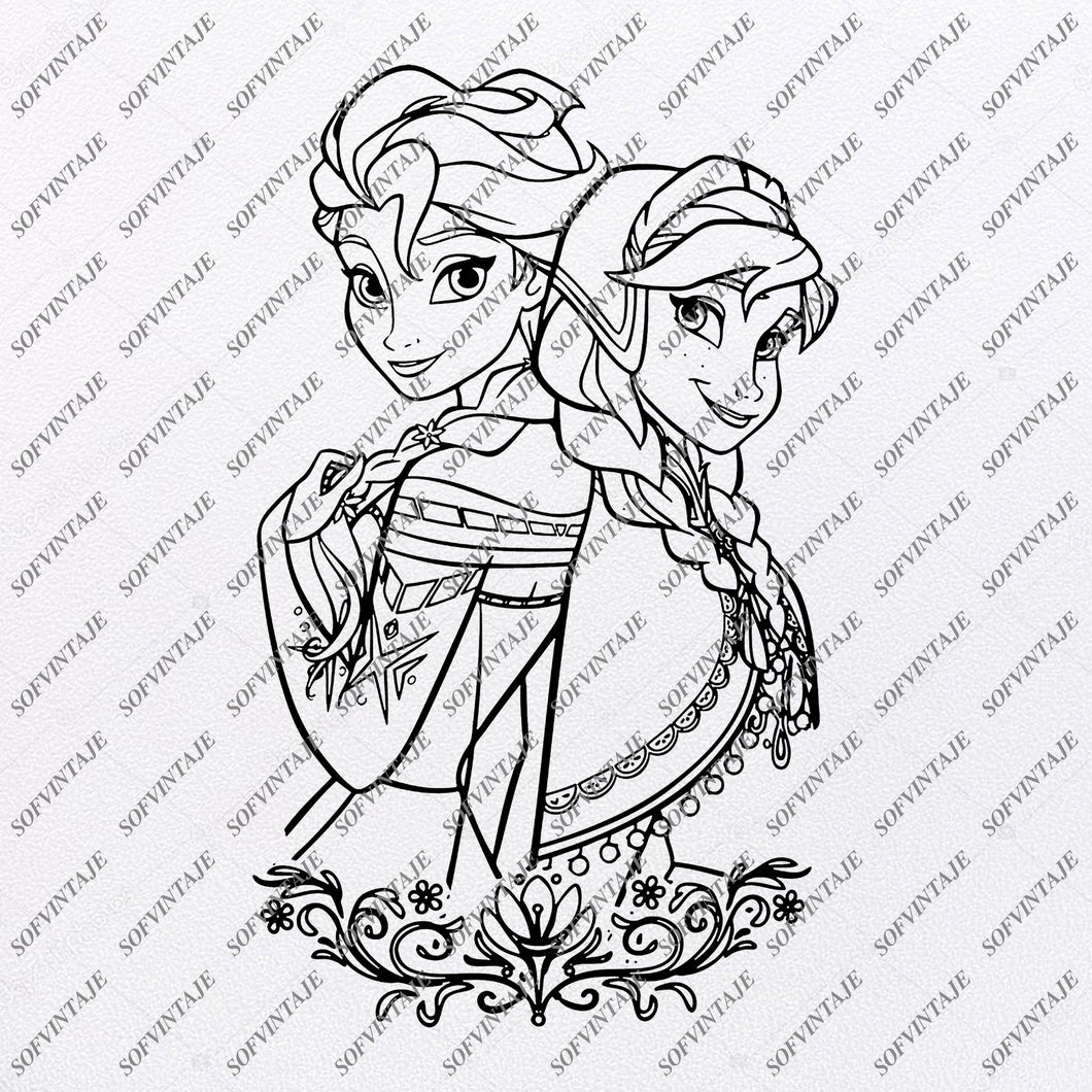 Elsa and Anna Svg Files - Disney Princess Elsa and Anna ...